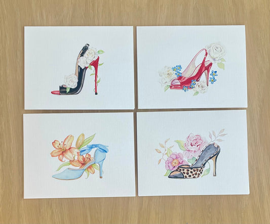 Blooms, Petals and Stems - The Shoe Collection Notecards