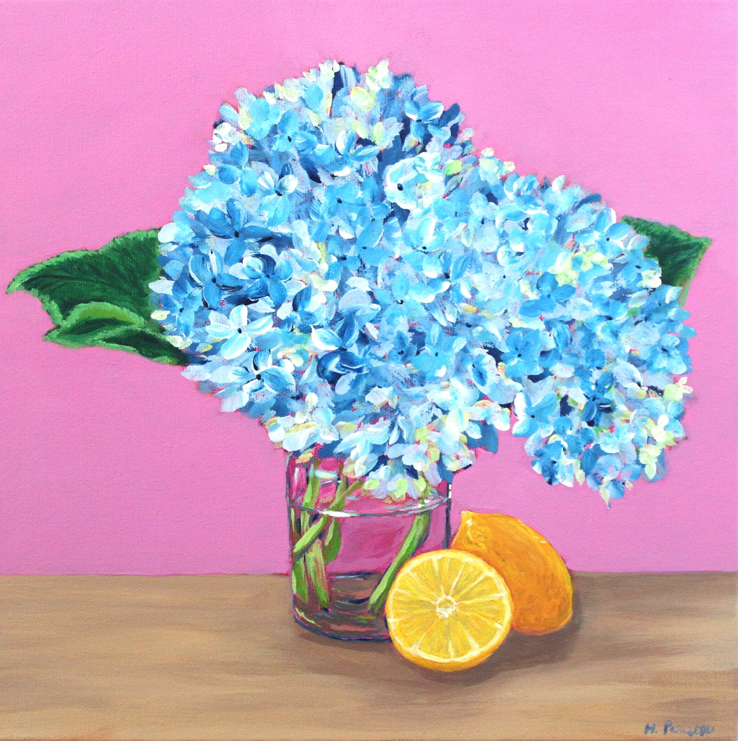 Think Pink with Blue Hydrangea
